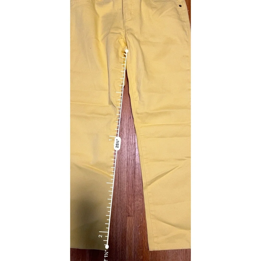 LRL Ralph Lauren Jeans Women 10P Petite Yellow Denim Classic Straight‎ Leg Jean